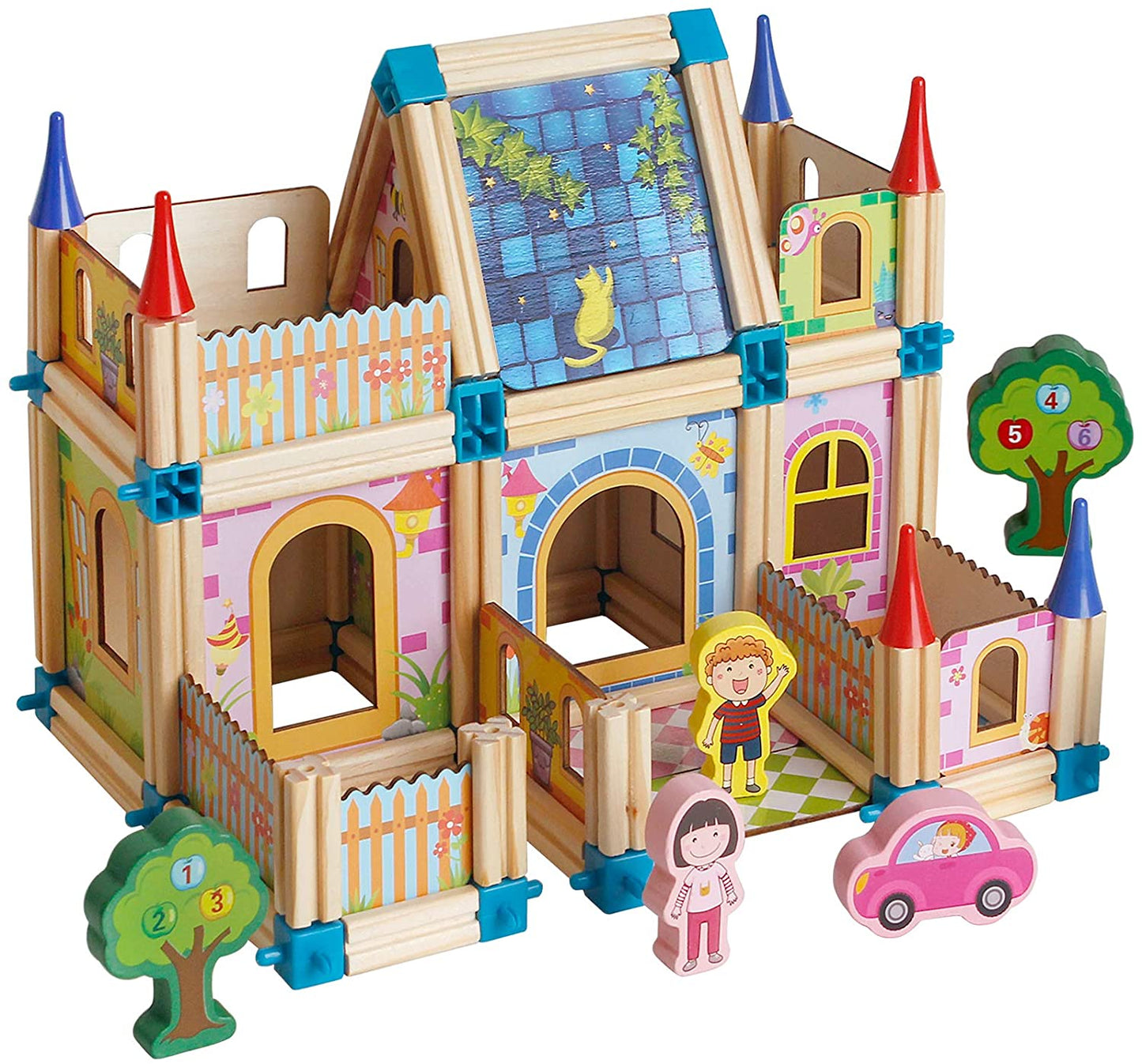 ليجو خشب للاطفال مكون من 128 قطعة