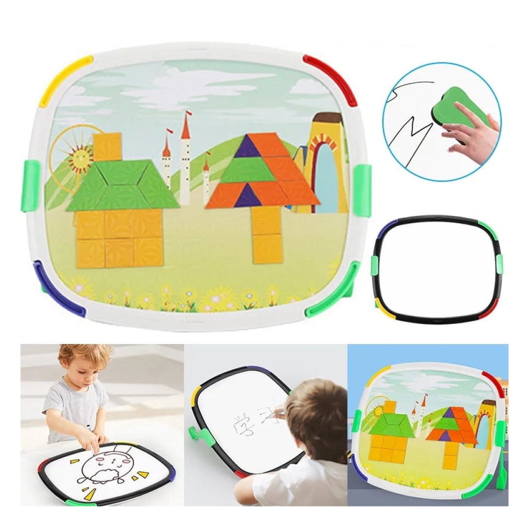 לוח צורה חינוכית מגנטי עם לוח כתיבה או ציור 2*1 לילדים