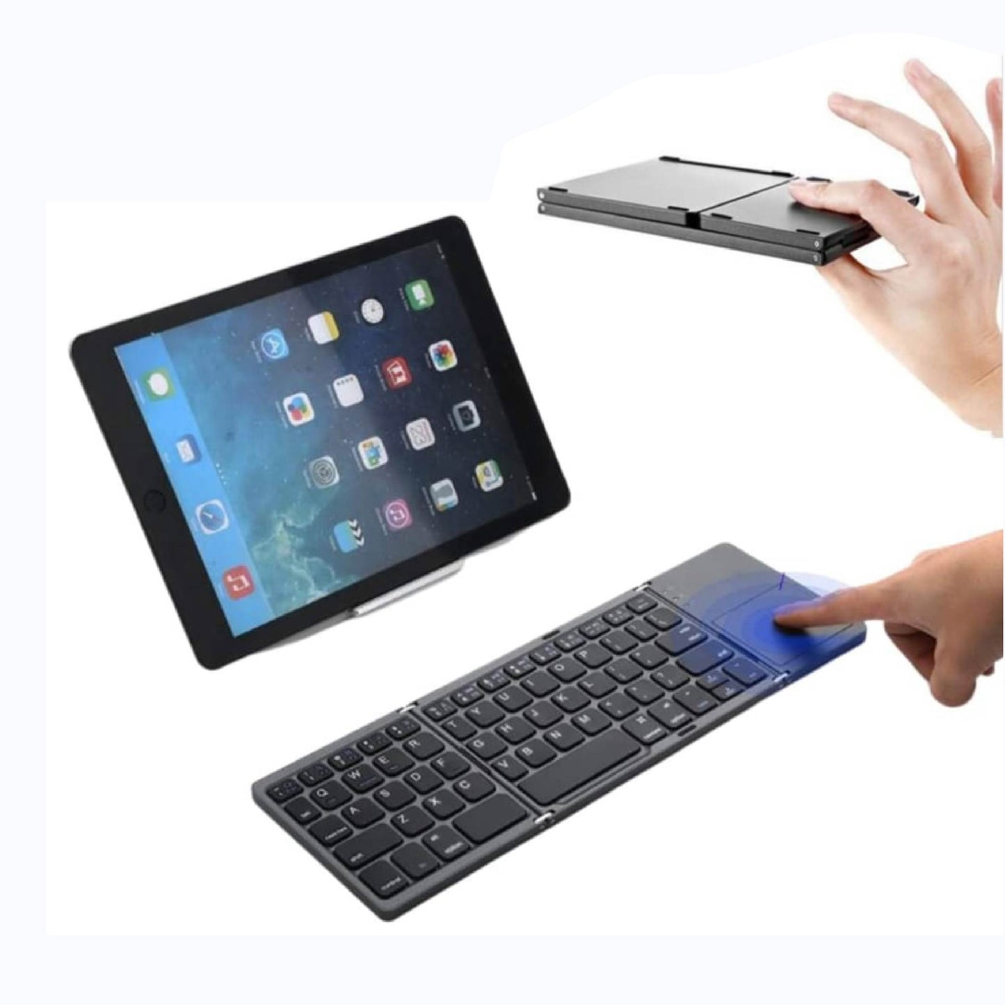 מיני מקלדת Bluetooth מתקפלת ניידת עם עכבר
