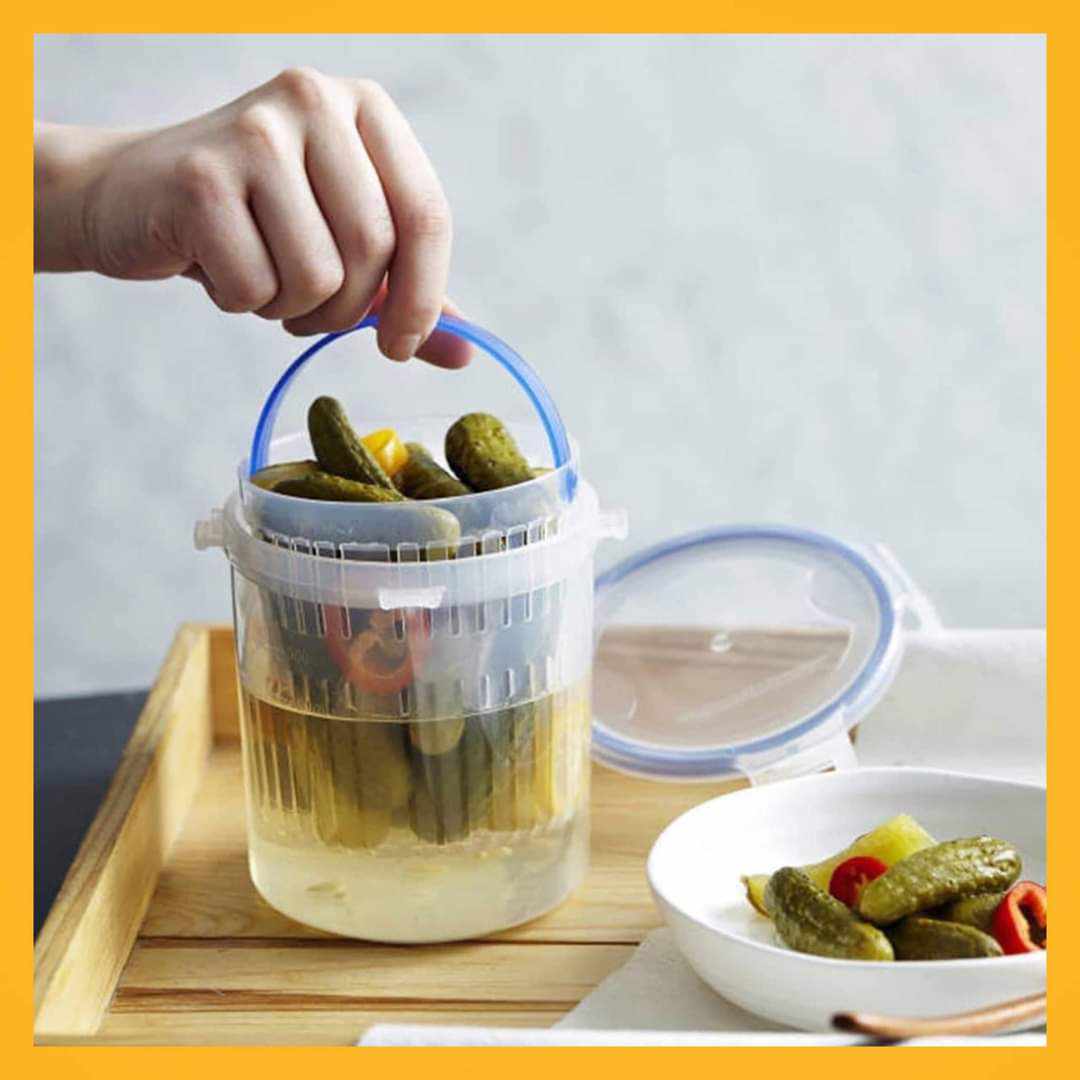 מיכל חמוצים עם מסננת 1.5 ליטר