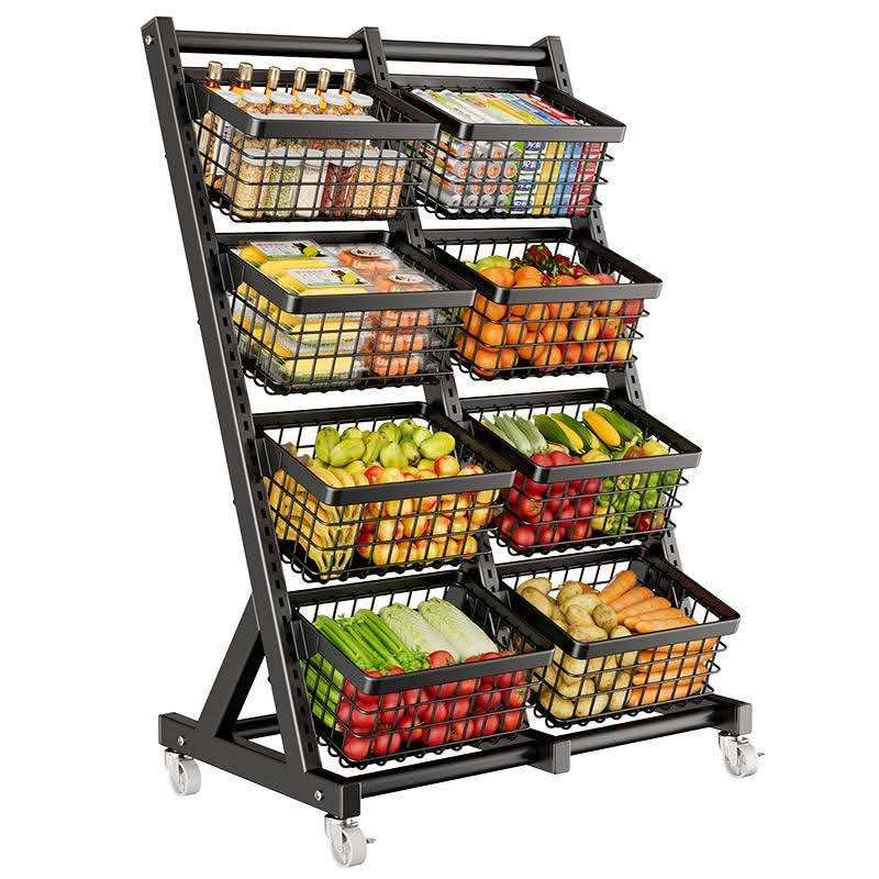 سلة خضار متنقلة تحتوي على 8 سلات قابلة للإزالة