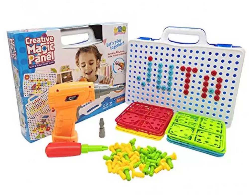 משחק יצירת חרוזים באמצעות מכשיר ה-Drill