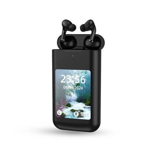 سماعة ايربود مع بور بانك وشاشة تعمل باللمس متعددة الاستخدامات