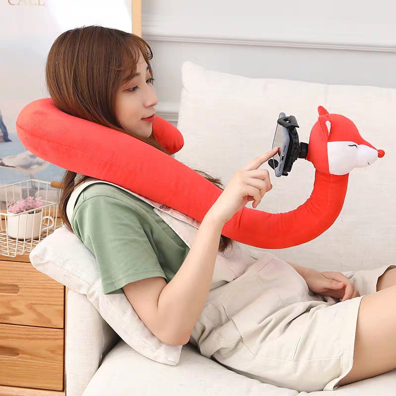 حامل هاتف مع وساده للرقبة يمكن طيها بسهوله a-1