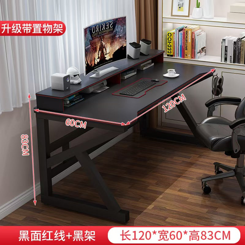 طاولة gaming باللون الأسود مع رف علوي od-36