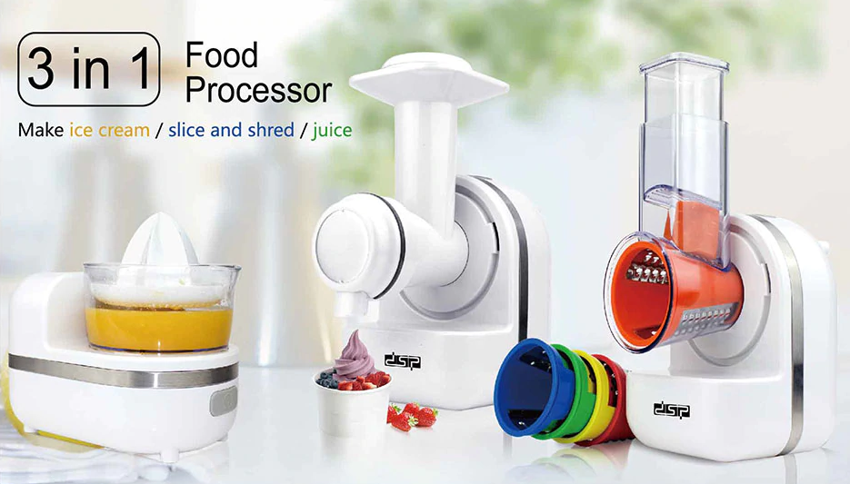 صانعة الطعام 3 * 1 ( عصارة / ماكينة بوظة / مبشرة )