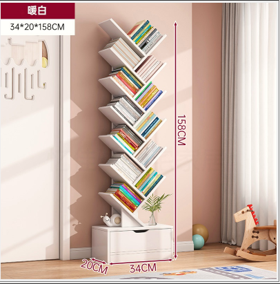 مكتبة على شكل شجرة باللون الأبيض بالحجم الكبير ab-155