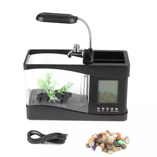 אקווריום אלקטרוני מופעל באמצעות USB עם אור LED