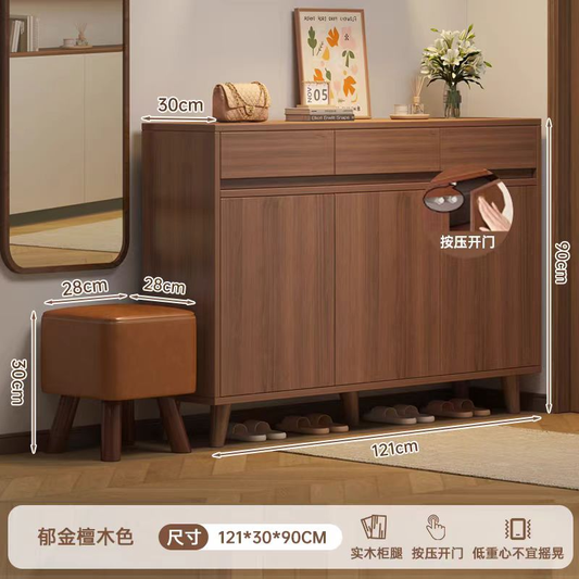 خزانة احذية مع مقعد باللون البني md-103+104