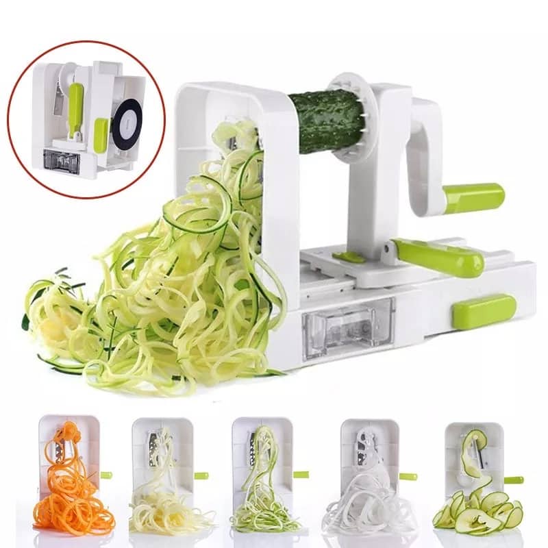 قطاعة ومبشرة خضار يدوية لتقطيع الخضار بشكل لولبي