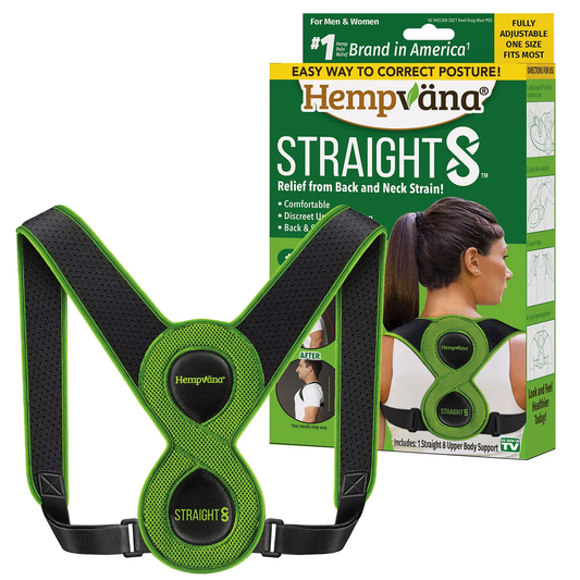Hempvana Straight 8 מחוך גב וכתף מתכוונן ומתקן יציבה
