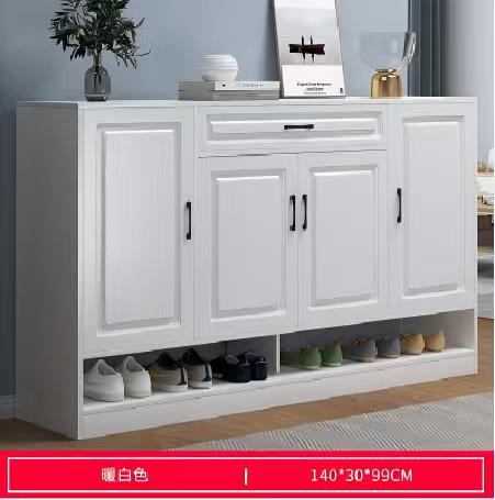 خزانة احذية فاخرة باللون الأبيض مع رف سفلي am-53